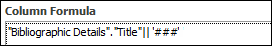Column Formula With text to be added